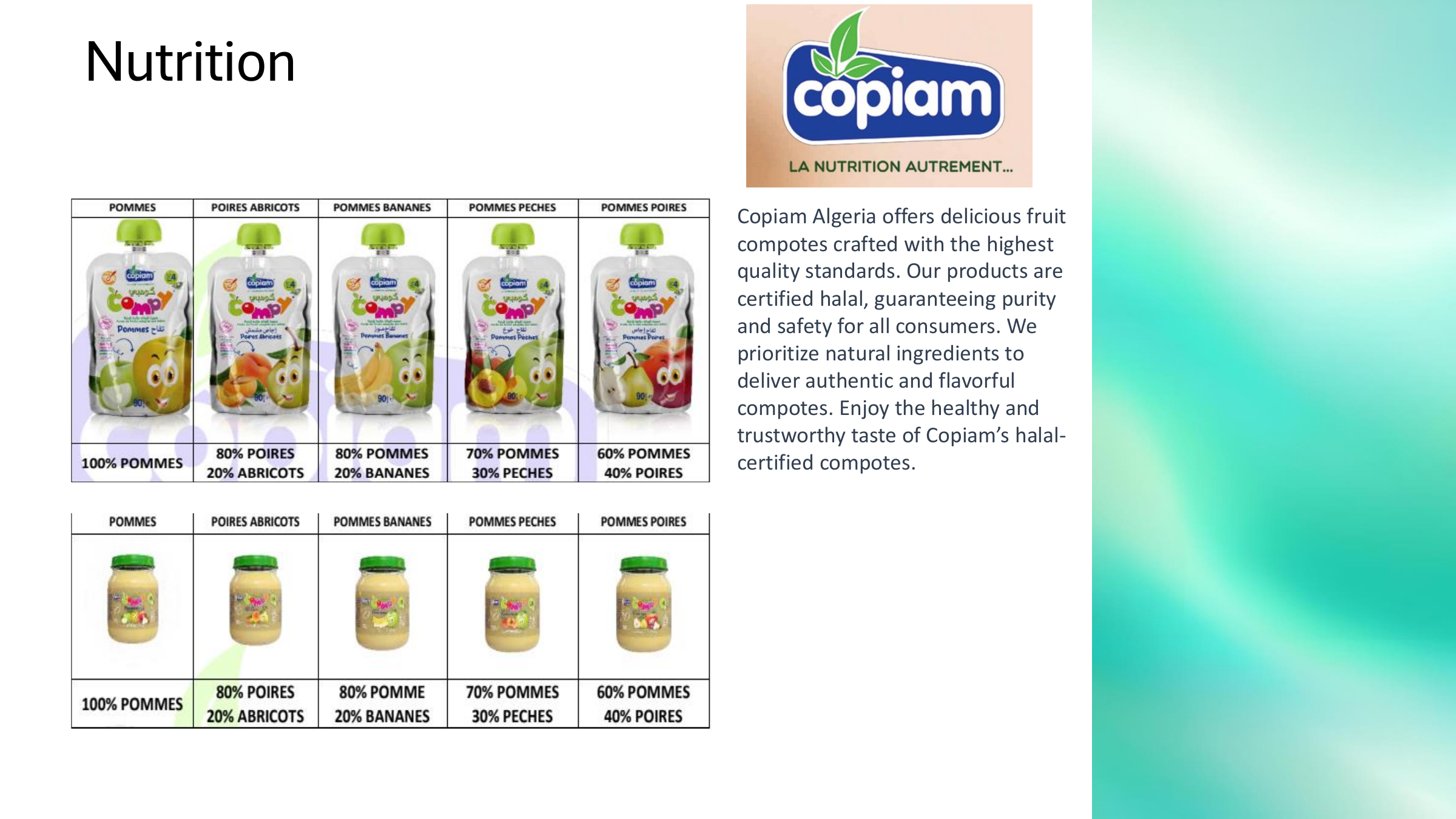 Nutrition products